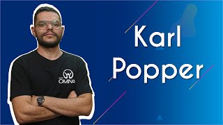 Professor ao lado do escrito "Karl Popper".
