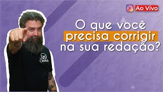 Professor ao lado do escrito "O que você precisa corrigir na sua redação?".