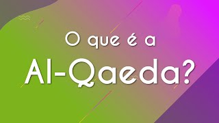Escrito"O que é a Al-Qaeda?" em fundo colorido.