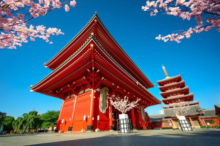 Vista do Templo de Senjo-ji, em Tóquio