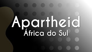 Escrito"Apartheid | África do Sul" em fundo escuro.