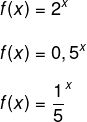 Exemplos de funções exponenciais