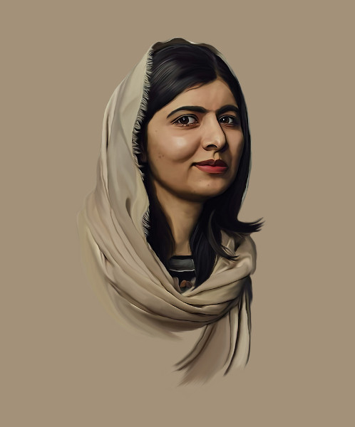 Malala Yousafzai é uma ativista que luta em prol dos Direitos Humanos e pelo acesso à educação.