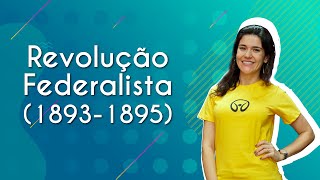 Professora ao lado do texto"Revolução Federalista (1893-1895)"