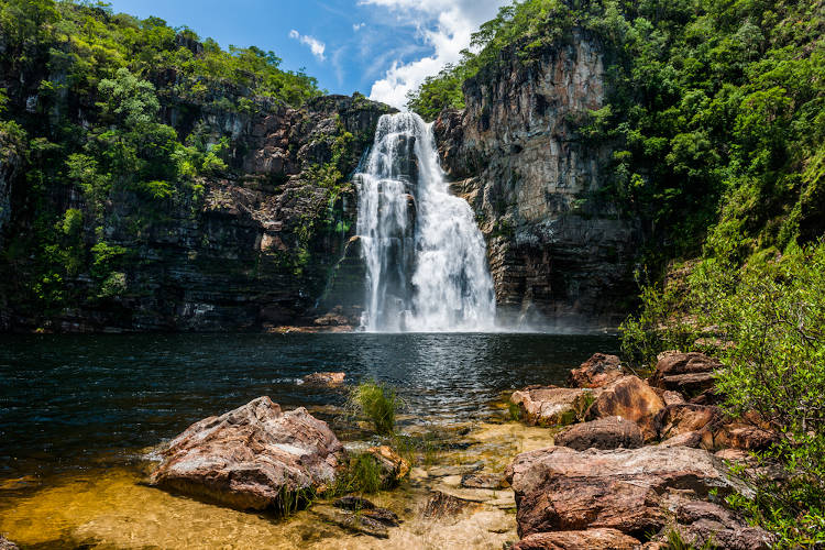 Cachoeira Salto no Parque Nacional Chapada dos Veadeiros, Goiás.