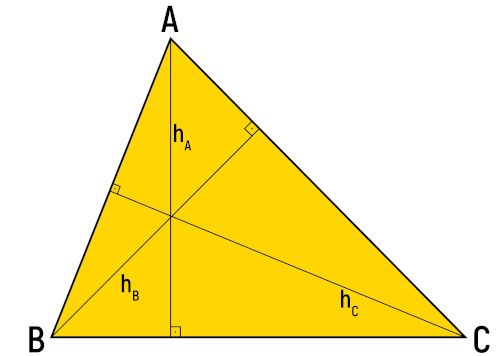 Triângulo com alturas delimitadas