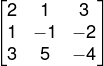 Exemplo de matriz incompleta associada a sistema linear