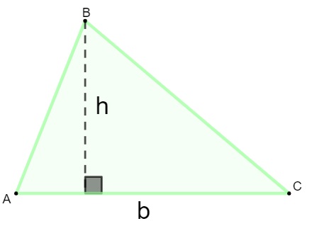 Triângulo com lados e altura delimitados