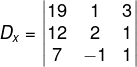 Substituição de variáveis independentes na primeira coluna de matriz