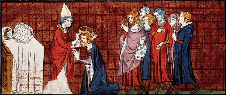 Ilustração retrata coroação de Carlos Magno