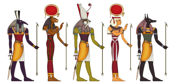 Os deuses do Egito poderiam ser representados de forma humana ou animal ou de ambas as formas simultaneamente.