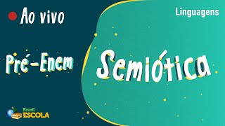 "Pré-Enem | Semiótica" escrito sobre fundo verde