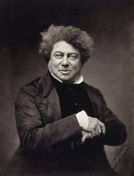 Alexandre Dumas, em fotografia de Nadar (1820–1910).