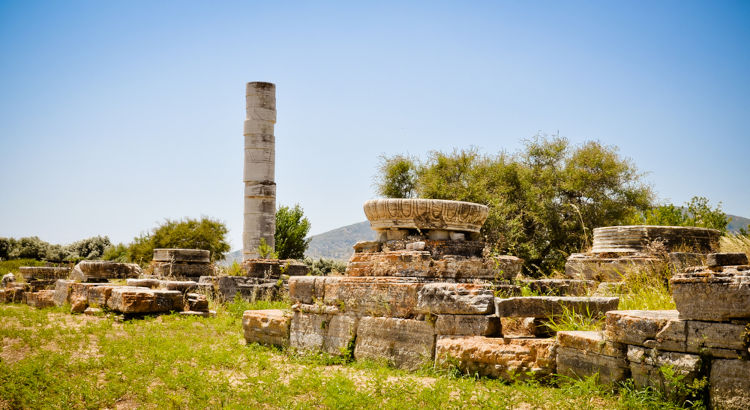 Ruínas de um santuário construído em homenagem a Hera, em Samos.