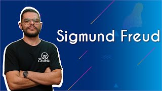Professor ao lado do texto"Sigmund Freud"
