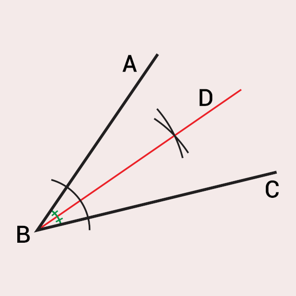 Ilustração da bissetriz de um ângulo.
