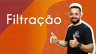 Professor ao lado do texto"Filtração"