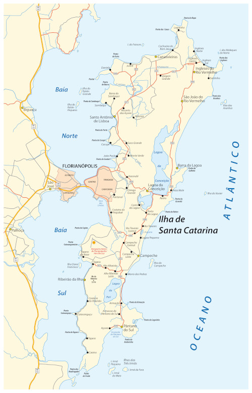  Mapa de Florianópolis.