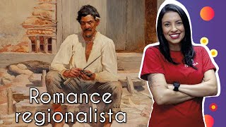 "Romance Regionalista" escrito sobre imagem da obra de arte "Caipira picando fumo" de Almeida Júnior