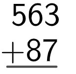 Algoritmo da soma entre 563 e 87