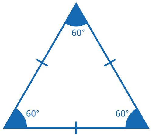  Representação de um triângulo equilátero.