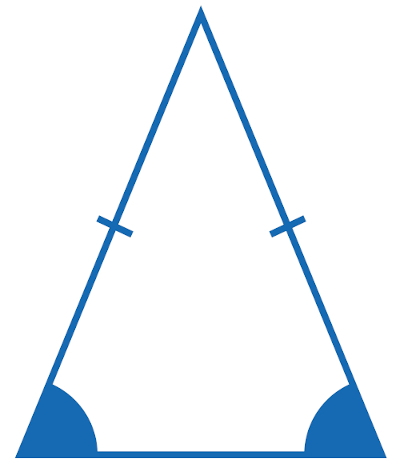 Representação de um triângulo isósceles.