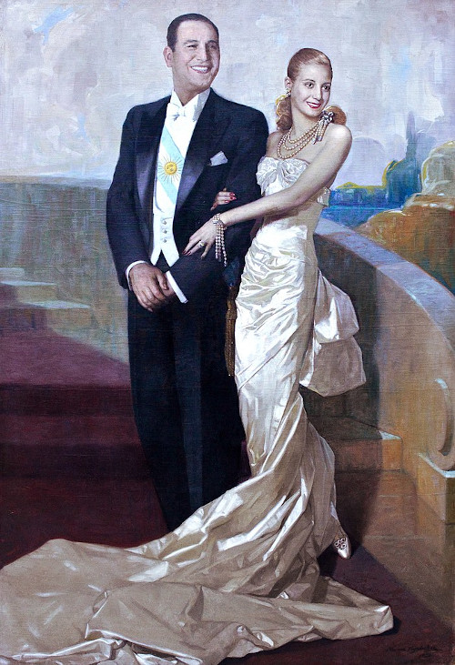 Eva Perón e o marido Juan Domingo Perón.
