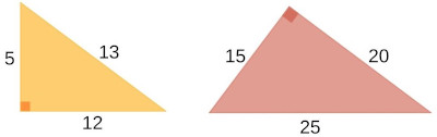 Exemplos de triângulos pitagóricos