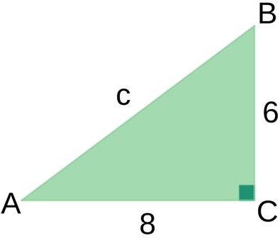  Triângulo com lados medindo 6 e 8