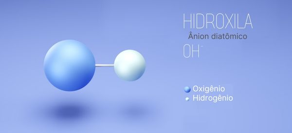 Representação do íon hidroxila (–OH ).