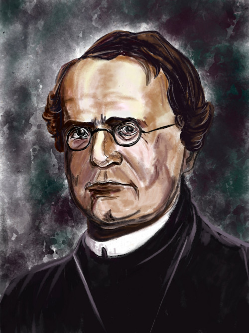 Ilustração representando Gregor Mendel, considerado o pai da Genética.
