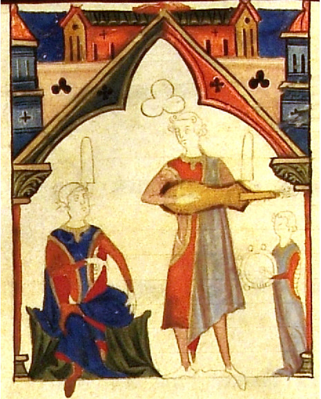  Ilustração localizada no fólio 60 do Cancioneiro da Ajuda, um dos conjuntos de textos do trovadorismo português.