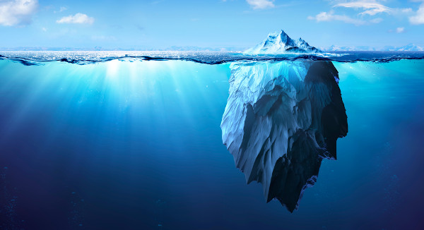 Representação gráfica de um iceberg.