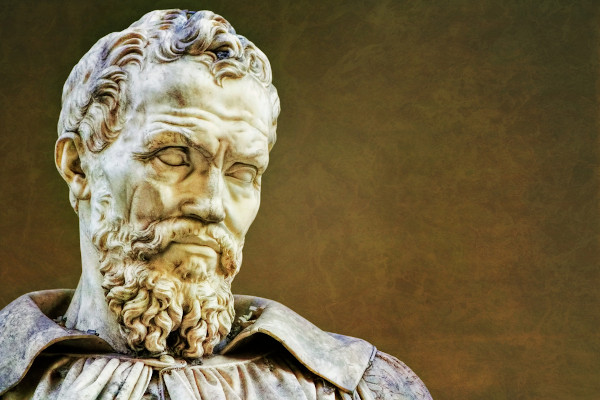 Rosto da estátua de Michelangelo que fica localizada na cidade de Florença, na Itália.