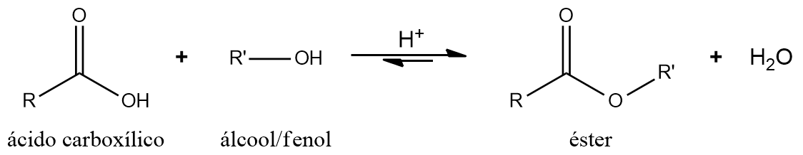 Reação de esterificação catalisada por ácido