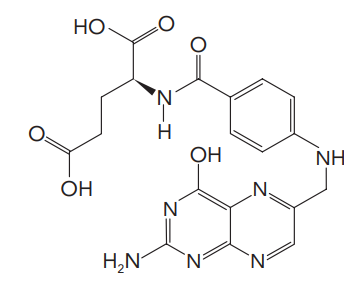  Fórmula estrutural do ácido fólico