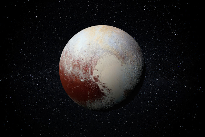 Plutão, um planeta-anão que já fez parte do grupo de planetas do Sistema Solar.
