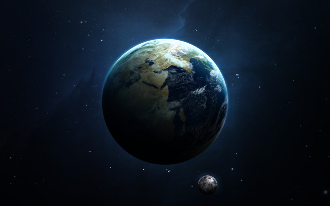 Planeta Terra, um dos oito planetas do Sistema Solar.