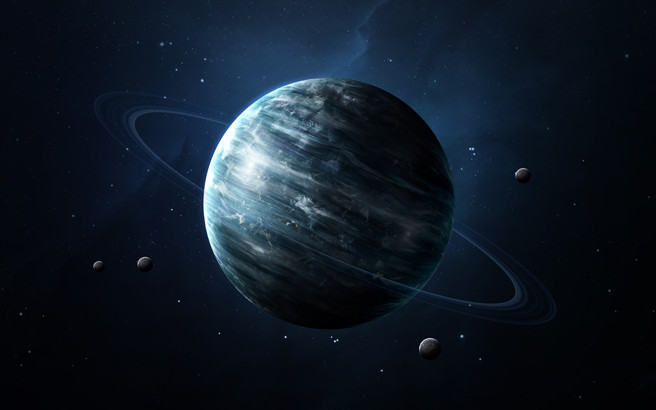 Planeta Urano, um dos oito planetas do Sistema Solar.