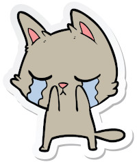 Ilustração de um gatinho chorando inserida em um exemplo de diário.