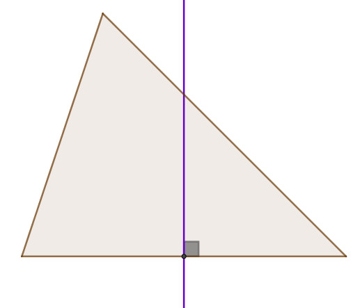 Ilustração indicando a mediatriz de um triângulo.