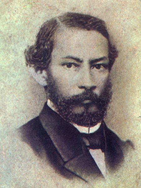 Retrato de Gonçalves Dias, o principal nome da primeira geração romântica brasileira.