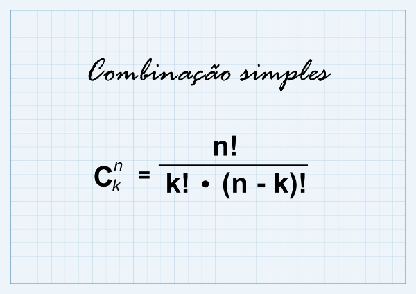Fórmula da combinação simples.