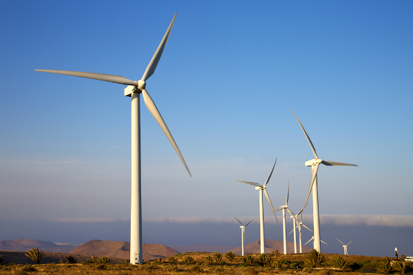 Turbinas eólicas a partir das quais a energia eólica é produzida.