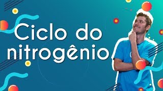 Professor ao lado do escrito "Ciclo do nitrogênio".