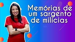 Professora ao lado do texto"Memórias de um sargento de milícias".