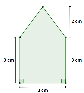 Representação de um pentágono, polígono com cinco lados.