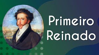 Ilustração da imagem de Dom Pedro I ao lado do escrito"Primeiro Reinado".