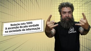 Professor ao lado do escrito "REDAÇÃO NOTA 1000: A ascensão da pós-verdade na sociedade da informação".