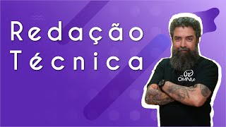 Professor ao lado do escrito "Redação Técnica".